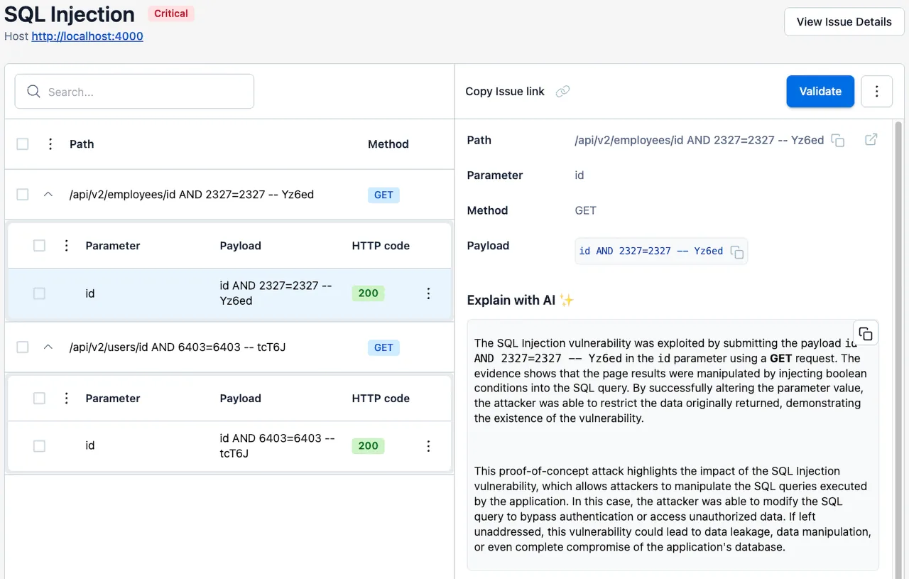 Broken Flask SQL injection results